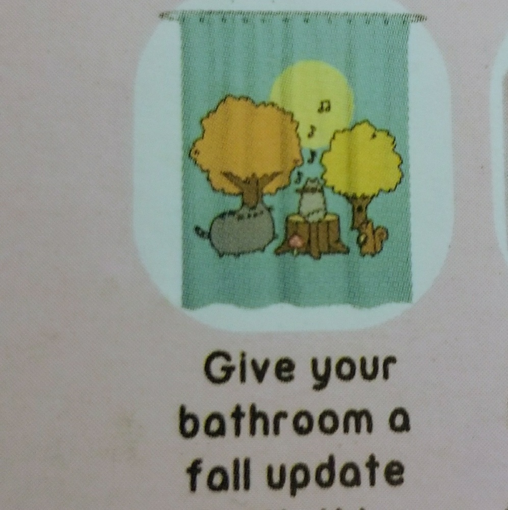 Pusheen fall themed shower curtain - Box Exclusive